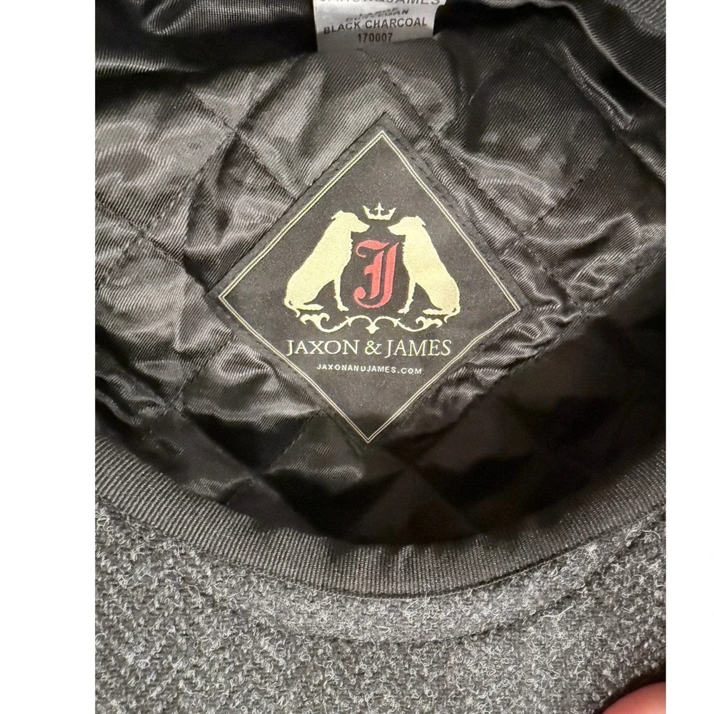 Jaxon James Mens Large Black Charcoal Herringbone Tweed Flat‎ Cap Hat Dunvegan